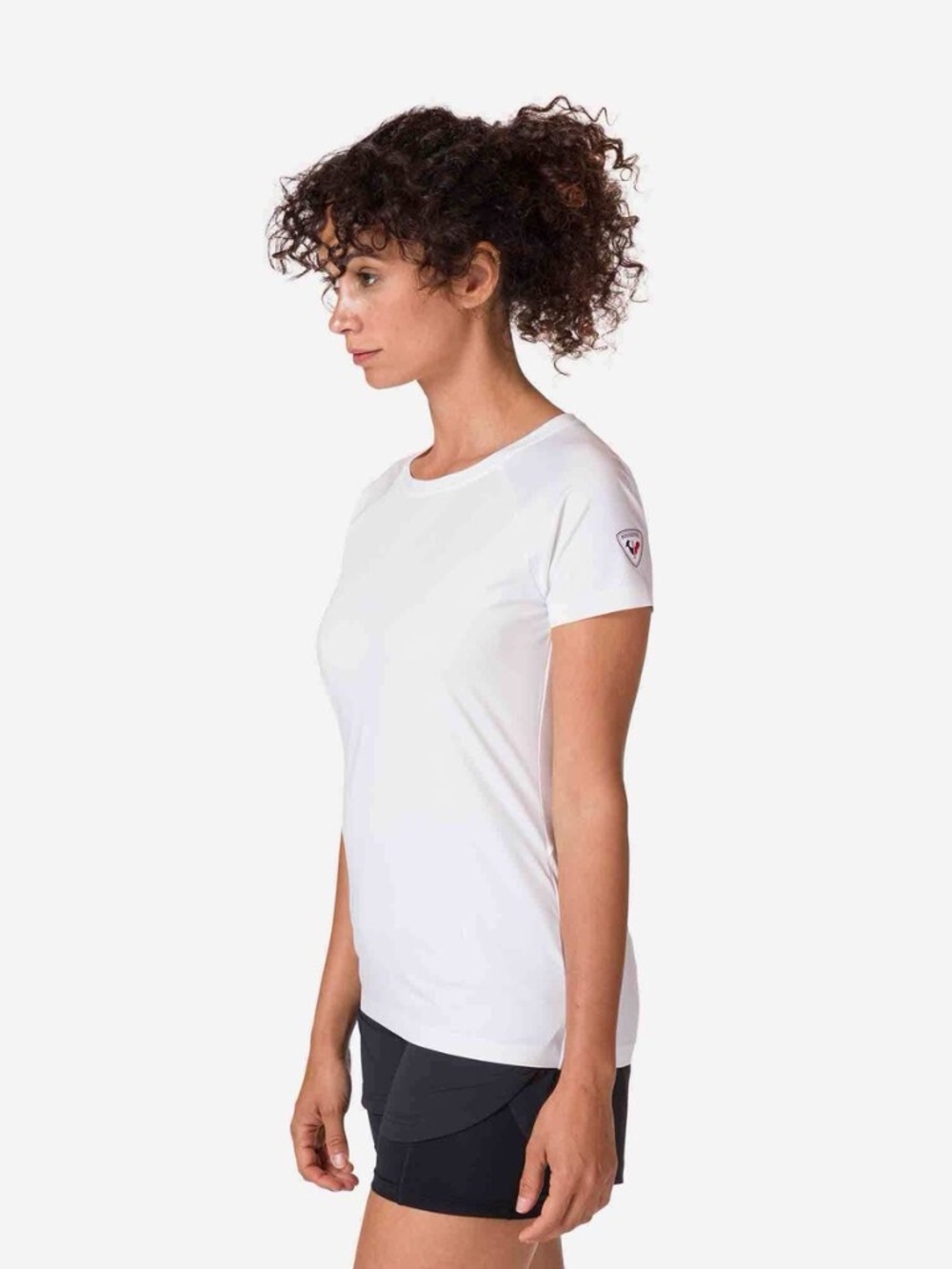 Rossignol Women's Cotton Tee Shirt, Logo on Sleeve, M